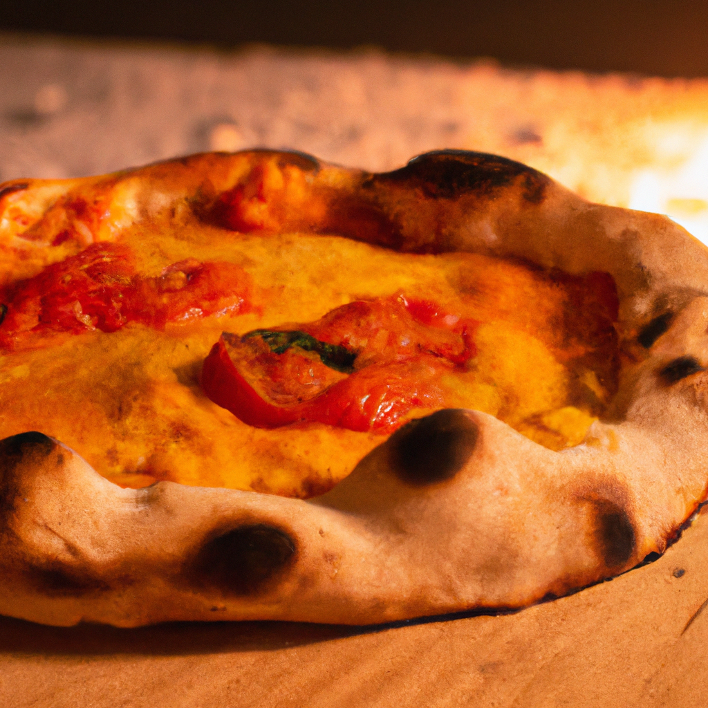 Pizza artesanal de masa madre con ingredientes chilenos en mesa rústica